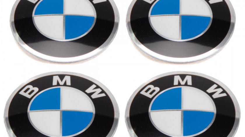 Set 4 Buc Emblema Autocolant Capac Janta Oe Bmw Seria 3 E30 1982-1993 45MM 36131181082