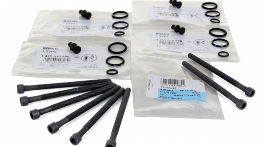 Set 4 Buc Kit Reparatie Injector Bosch 1 417 010 996 + Set 8 Buc Surub Fixare Injector Oe Volkswagen M6x88mm