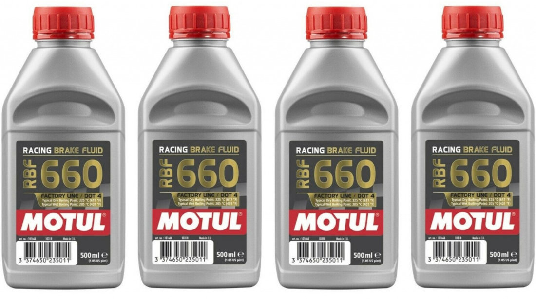 Set 4 Buc Lichid Frana Motul Racing Dot 4 RBF 660 500ML 101666