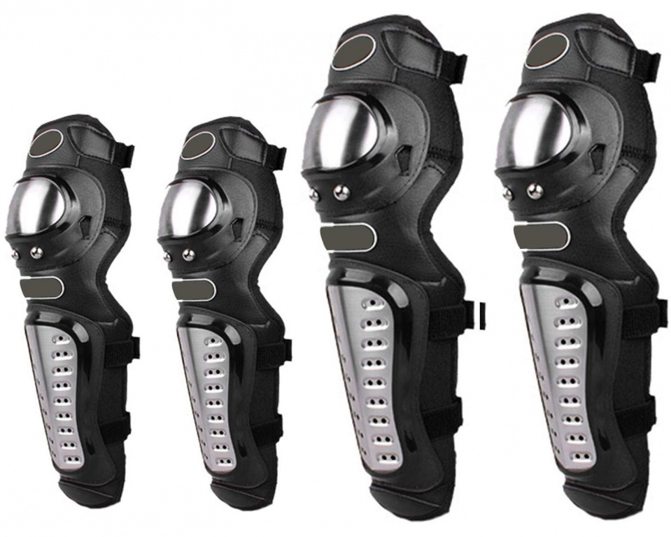 Set 4 Buc Protectoare Pentru Genunchi Si Coate Pentru Motocicletă Negru / Aluminiu RAZ448