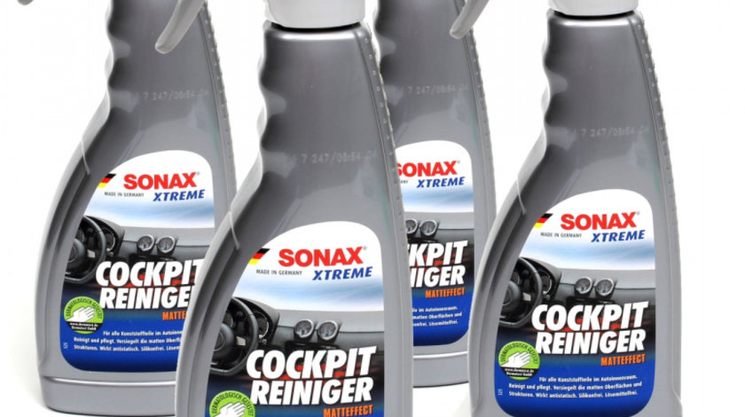 Set 4 Buc Sonax Xtreme Cockpit Cleaner Matt Finish Solutie Curatat Bord Efect Mat 500ML 283241