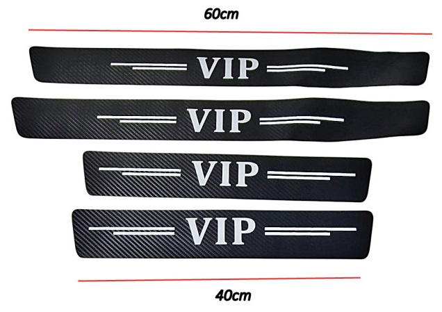 Set 4 Buc Sticker Autocolant Protectie Praguri Auto VIP Carbon 60cm / 40 cm 210925-3