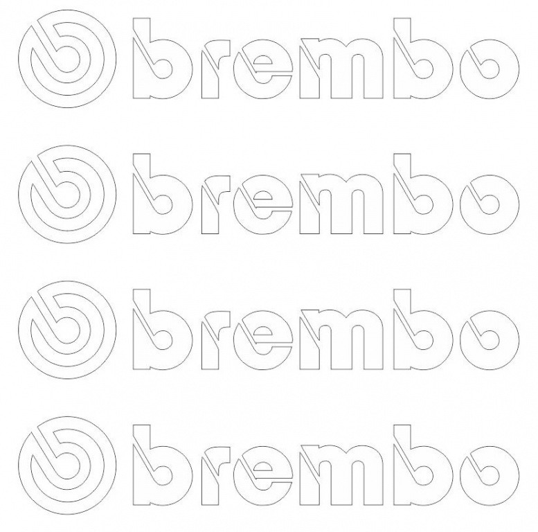 Set 4 Buc Sticker Etrier Brembo Alb