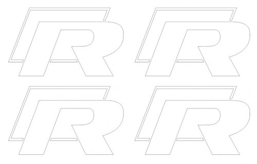 Set 4 Buc Sticker Etrier R-Line Alb