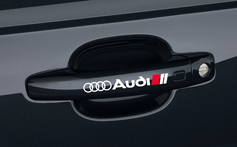 Set 4 Buc Sticker Manere Usi Audi Alb