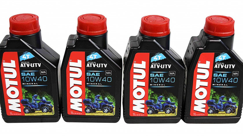 Set 4 Buc Ulei Motor Atv Motul 4T ATV-UTV 10W-40 1L 105878