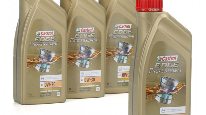 Set 4 Buc Ulei Motor Castrol Edge Titanium FST A5 0W-30 Volvo 1L 15AF7A