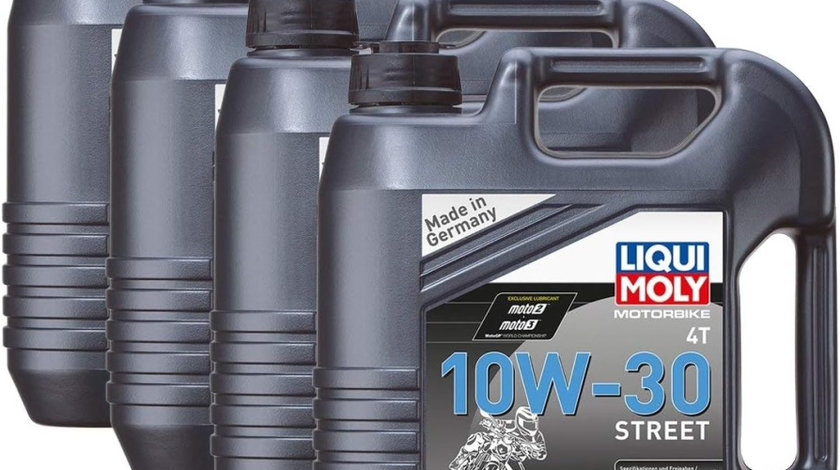 Set 4 Buc Ulei Motor Liqui Moly Motorbike 4T 10W-30 Street 4L 1688