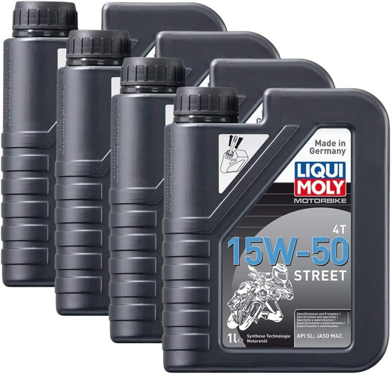 Set 4 Buc Ulei Motor Liqui Moly Motorbike 4T 15W-50 Street 1L 2555