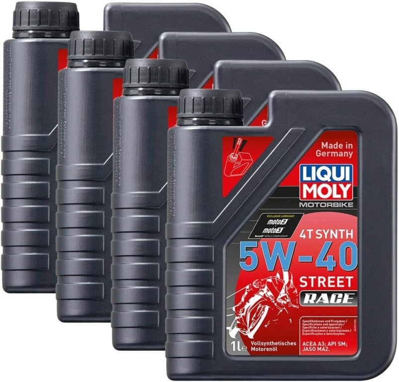 Set 4 Buc Ulei Motor Liqui Moly Motorbike 4T Synth 5W-40 Street Race 1L 2592