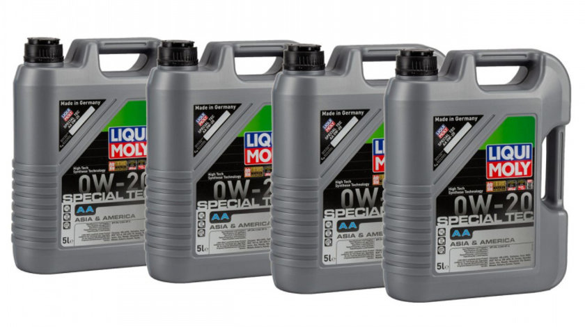 Set 4 Buc Ulei Motor Liqui Moly Special Tec AA 0W-20 Asia America 5L 9734