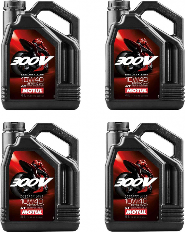 Set 4 Buc Ulei Motor Motul 300V Factory Line 4T 10W-40 4L 104121