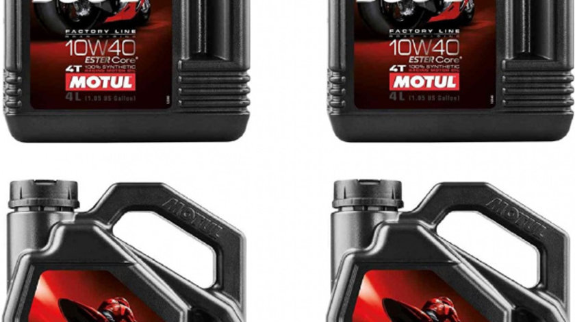 Set 4 Buc Ulei Motor Motul 300V Factory Line 4T 10W-40 4L 104121