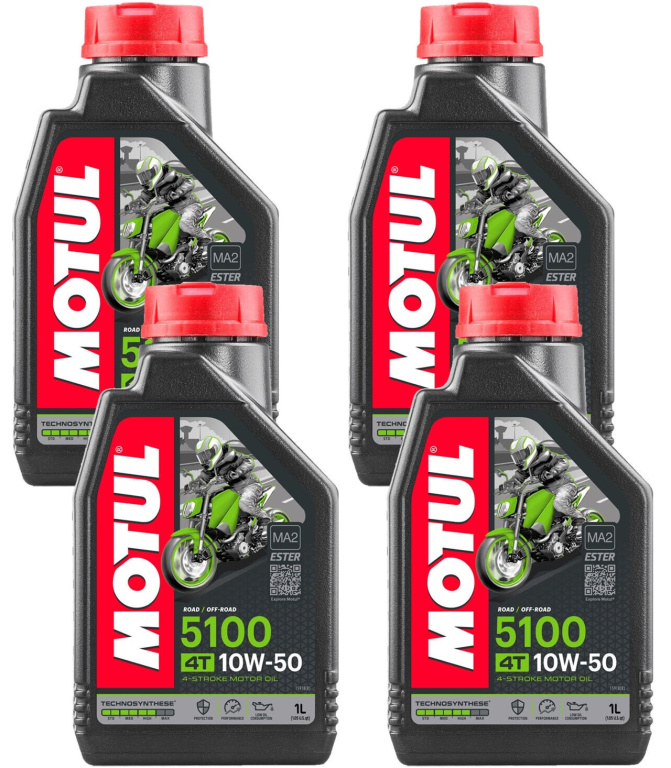 Set 4 Buc Ulei Motor Motul 5100 4T 10W-50 MA2 1L 104074