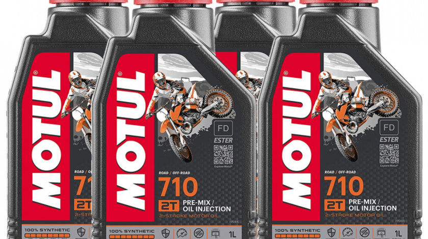 Set 4 Buc Ulei Motor Motul 710 2T 100% Synthetic Ester FD 1L 104034