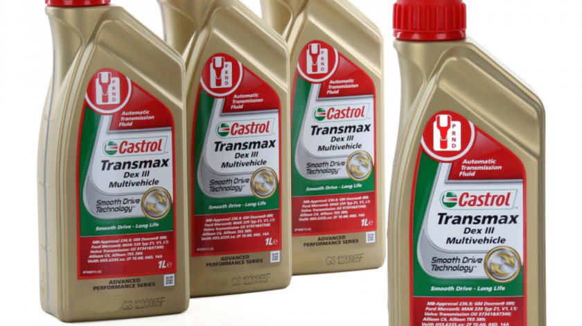 Set 4 Buc Ulei transmisie automata Castrol Transmax Dex III Multivehicle 1L