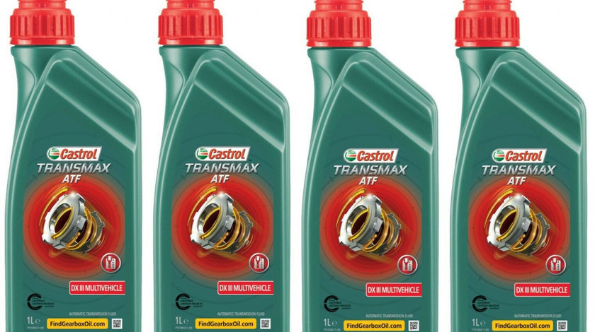 Set 4 Buc Ulei Transmisie Automata Castrol Transmax Atf Dx III Multivehicle 1L 15D675