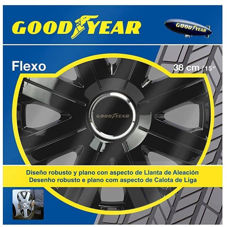 Set 4 Capace Jante Flexo 14&quot; Goodyear Negru 14&quot; 75510
