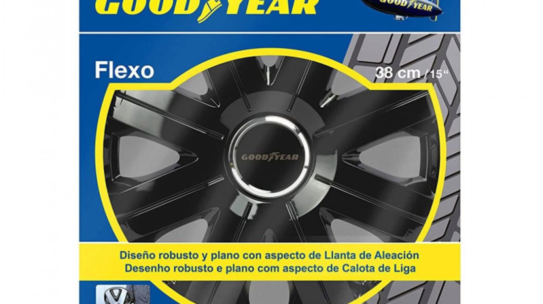 Set 4 Capace Jante Flexo Goodyear Negru 16&quot; 75512