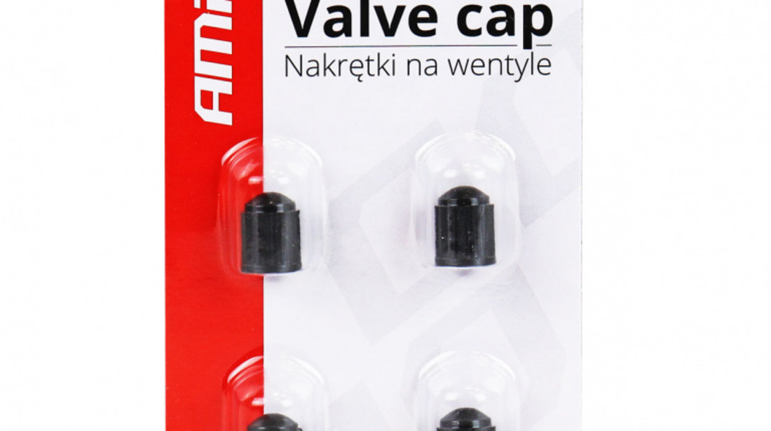 Set 4 capacele auto din plastic pentru ventil, culoare Neagra AVX-AM02623