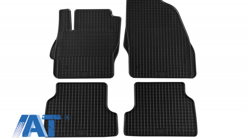 Set 4 Covorase Auto din cauciuc PETEX Negru compatibil cu Ford Focus II Berlina/Combi/Hatchback (11.2004-02.2011)