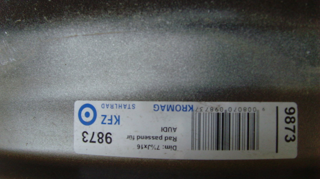 Set 4 jante de tabla 5x112 pe 16,(7 1/2J cu ET37) Audi A6 4G/G1 (fabr.dupa 03/2011),(Audi A4 B8)