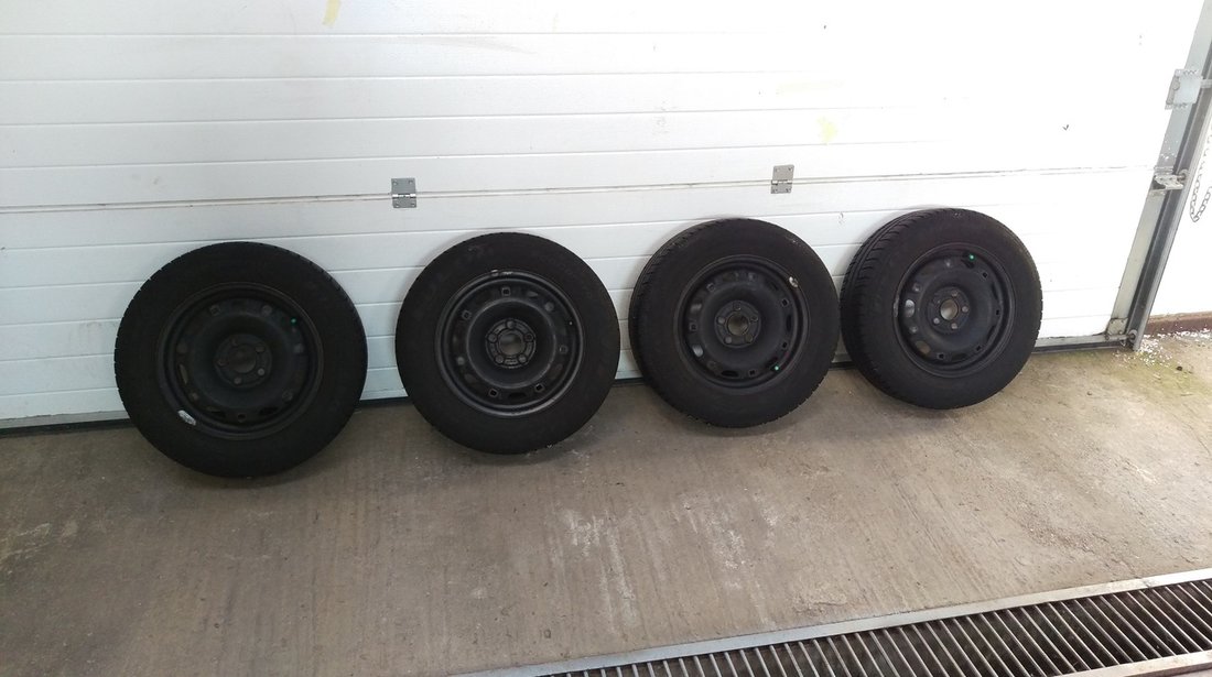 Set 4 jante tabla cu anvelope vara vw polo skoda fabia 14 inch 5x100