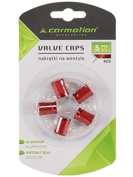 Set 5 Buc Capacele Ventil Aluminiu Carmotion Rosu 63477RD