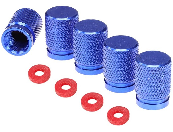 Set 5 Buc Capacele Ventil Aluminiu Carmotion Albastru 63477BL