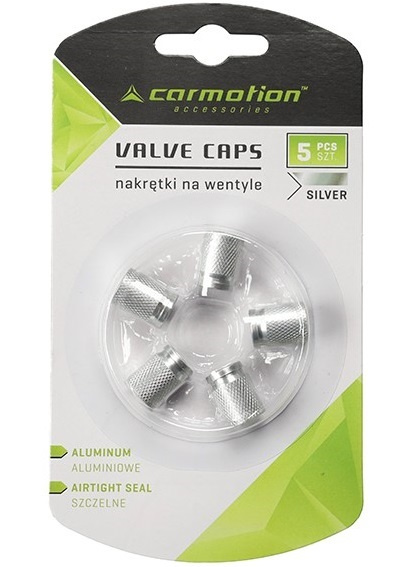 Set 5 Buc Capacele Ventil Aluminiu Carmotion Argintiu Silver 63477SI
