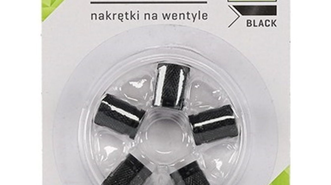 Set 5 Buc Capacele Ventil Aluminiu Carmotion Negru 63477BK