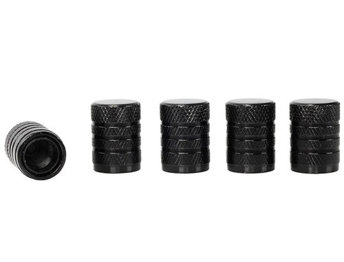 Set 5 Buc Capacele Ventil Aluminiu Cu Filet Interior Plastic Carmotion Negru 63478BK