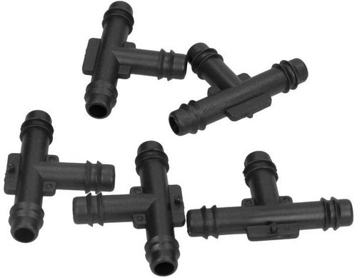 Set 5 Buc Conector Furtun Teu Universal 8mm Negru Romix ROM B21102