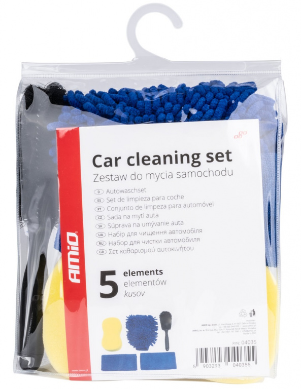 Set 5 Buc Kit Spalat Auto Detailing Auto Burete, Manusa, Perie, Lavete Amio 04035