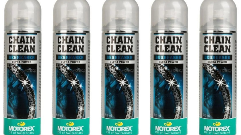 Set 5 Buc Spray Degresant Lant Moto Motorex Chain Clean Degreaser 500ML MO 160953