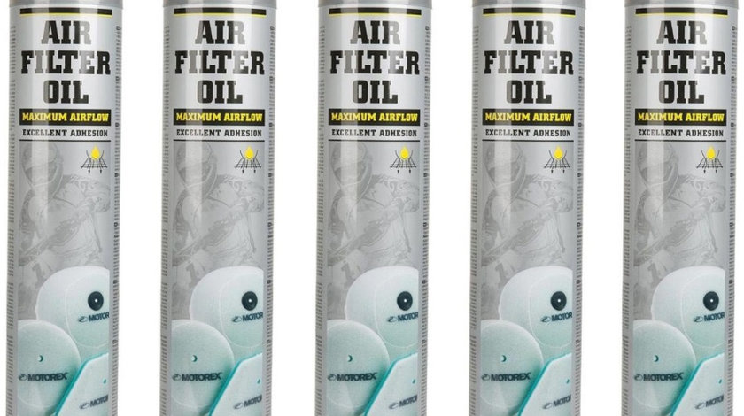 Set 5 Buc Spray Filtru Aer Motorex Aer Filter Oil 655 Spray 750ML MO 163763