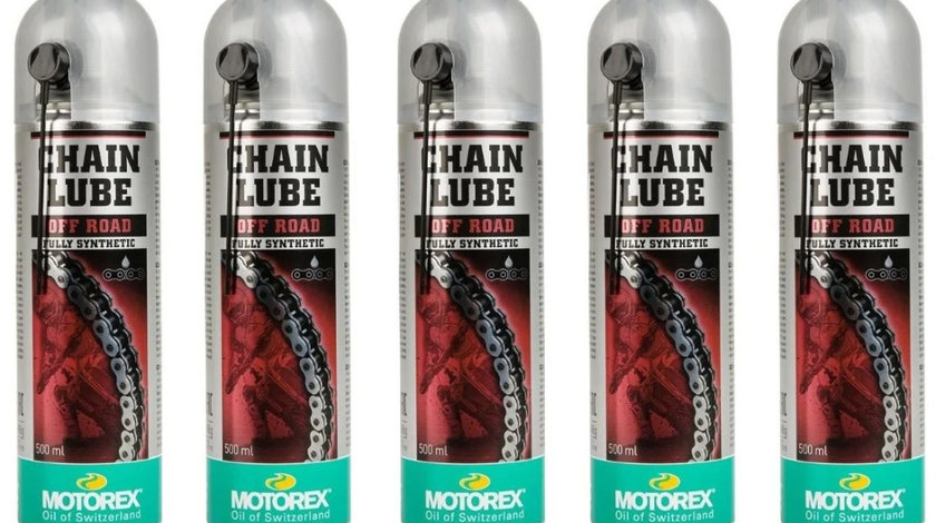 Set 5 Buc Spray Lubrifiant Lant Moto Motorex Chainlube Offroad 500ML MO 160854