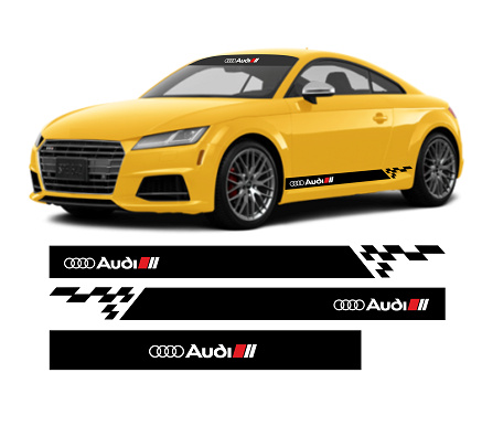 Set 5 Buc Stickere Audi Tuning Argintiu KM-KS001
