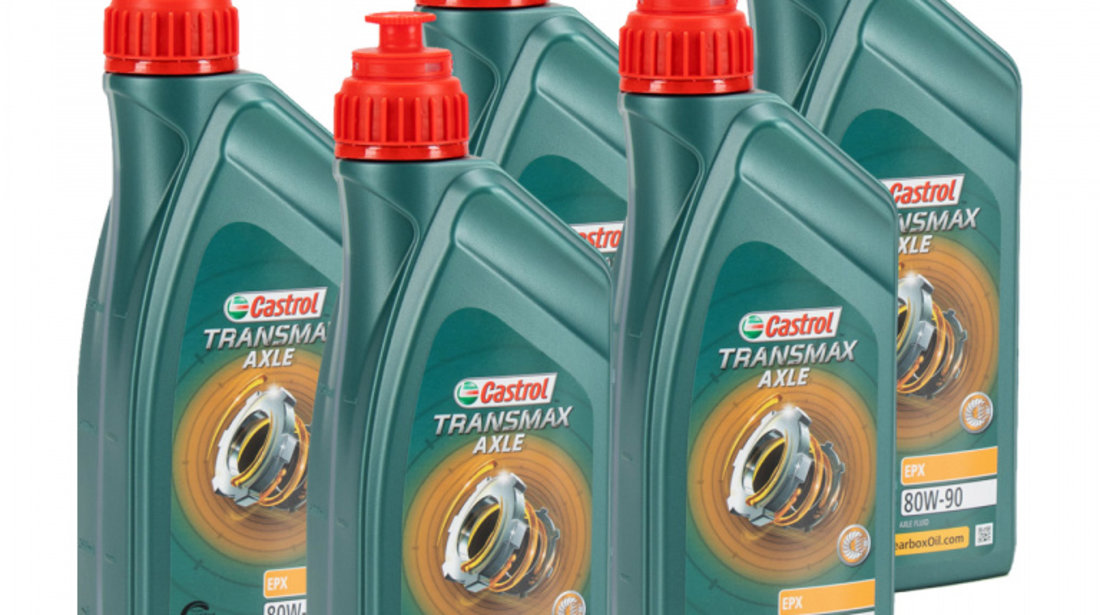 Set 5 Buc Ulei Diferential Castrol Transmax Axle EPX 80W-90 1L 15D94F