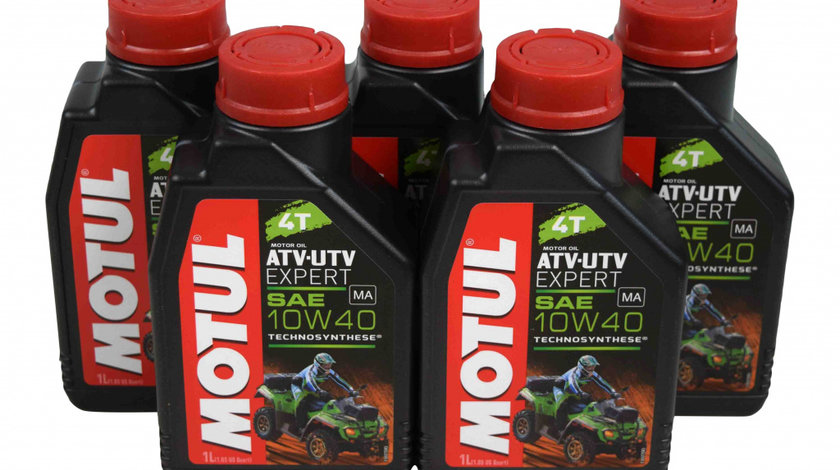 Set 5 Buc Ulei Motor Atv Motul 4T ATV-UTV Expert 10W-40 MA 1L 105938