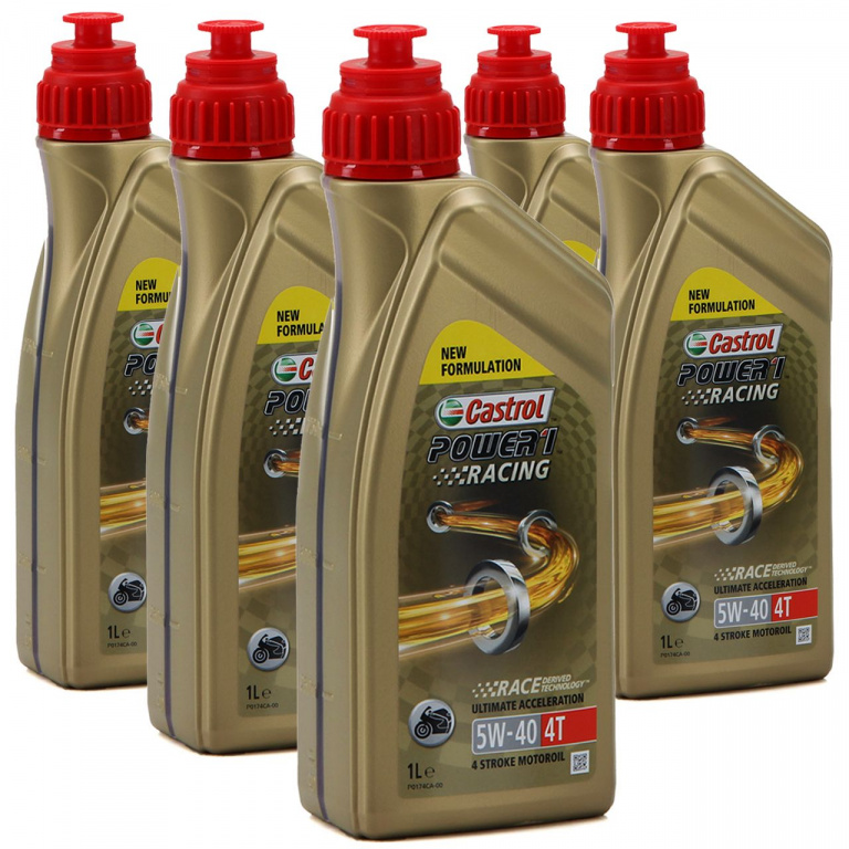 Set 5 Buc Ulei Motor Castrol Power 1 Racing 5W-40 4T 1L 14EAFF