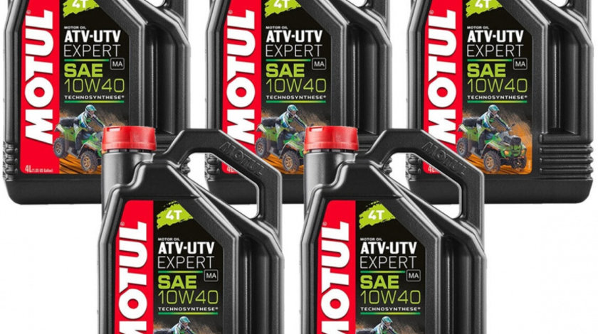 Set 5 Buc Ulei Motor Motul 4T ATV-UTV Expert 10W-40 MA 4L 105939