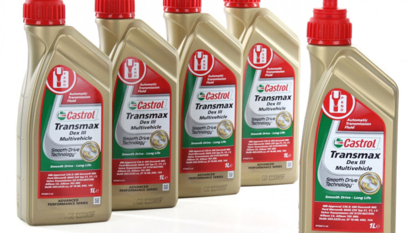 Set 5 Buc Ulei transmisie automata Castrol Transmax Dex III Multivehicle 1L