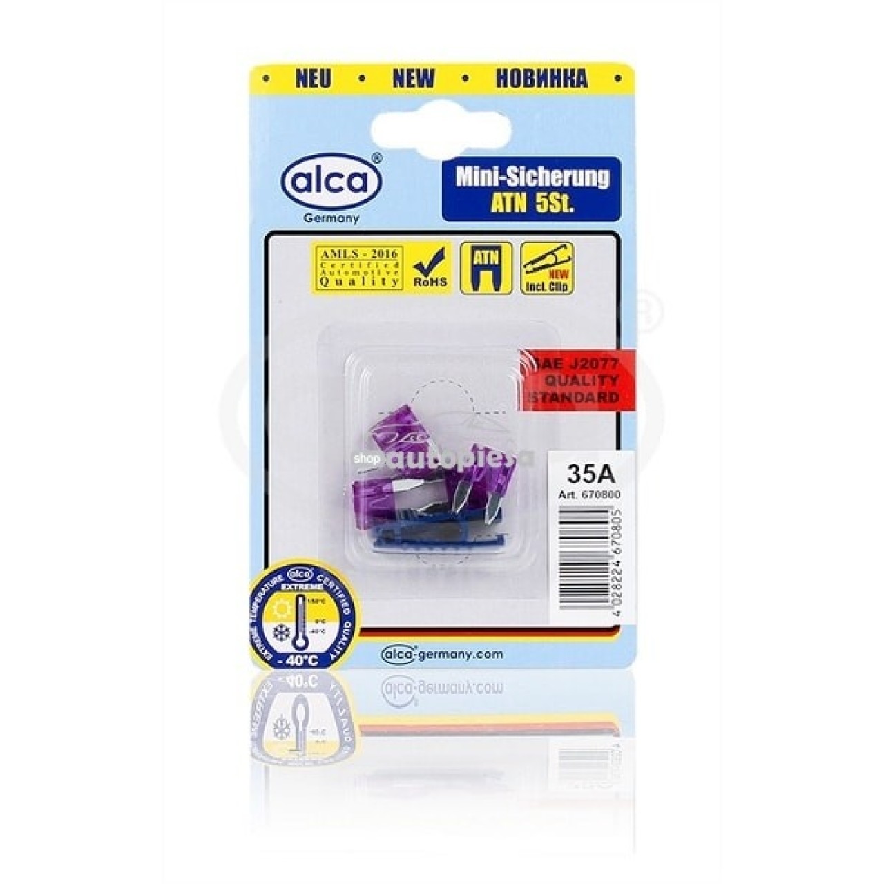 Set 5 sigurante fuzibile mini 35A ALCA 08323 piesa NOUA