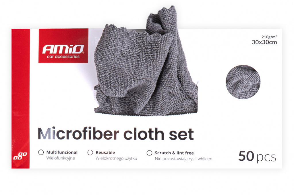 Set 50 Buc Lavete Microfibra Amio 210Gsm