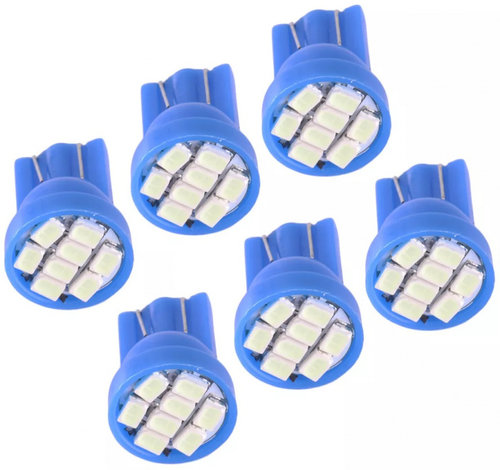 Set 6 Buc Led T10 8 SMD Albastru