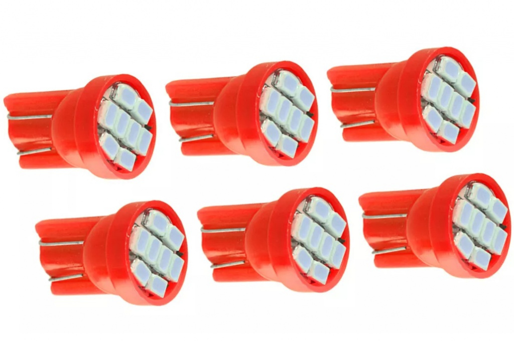 Set 6 Buc Led T10 8 SMD Rosu