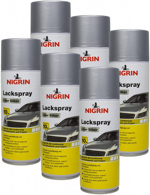 Set 6 Buc Nigrin Spray Vopsea Argintiu 400ML 74110