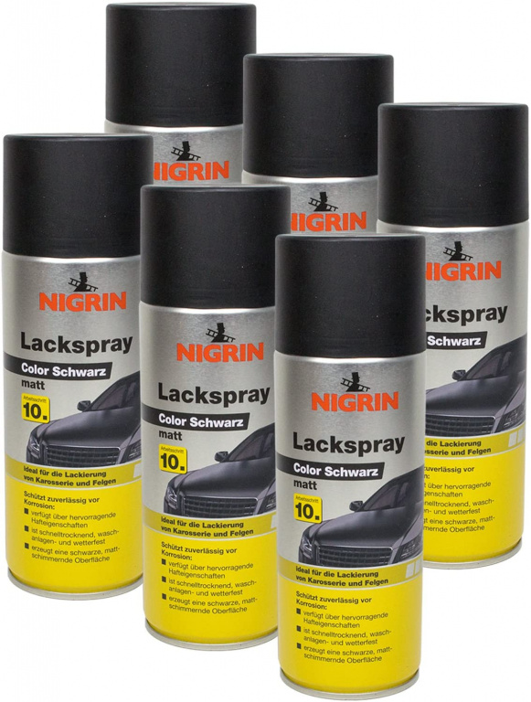 Set 6 Buc Nigrin Spray Vopsea Negru Mat 400ML 74112