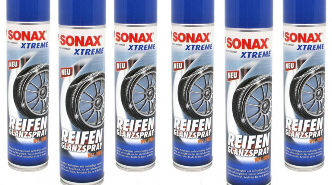 Set 6 Buc Sonax Xtreme Solutie Spray Pentru Curatarea Si Intretinerea Pneurilor 400ML 235300